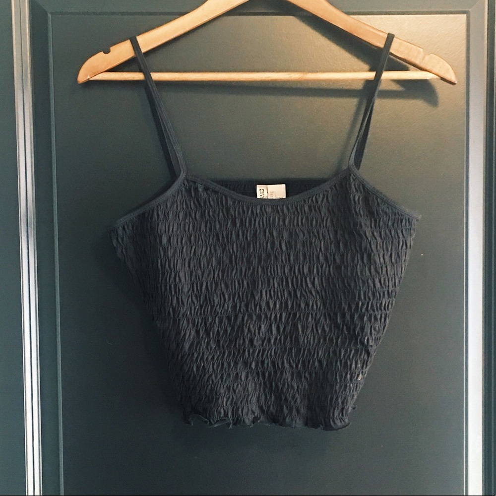 H&M Cropped Black Tank Top